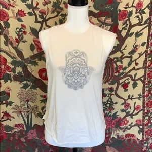 Synergy Hamsa Hand Graphic Open Back Tank Small